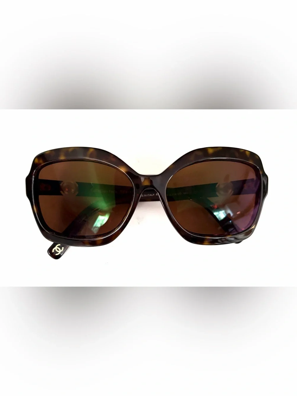 Chanel Sunglasses Tortoise Shell Frame Brown Pearl Collection 5132-H Sunglasses